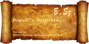 Bognár Szibilla névjegykártya